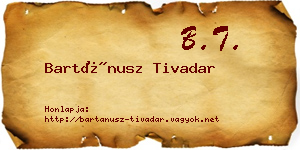 Bartánusz Tivadar névjegykártya